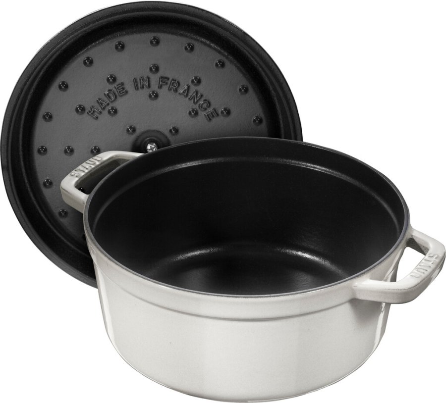 Staub La Cocotte Stbejernsgryde 22 cm/2,6 L, Hvid Trffel