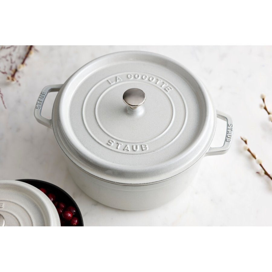 Staub La Cocotte Brter aus Gusseisen 24 cm/3,8 L, Weier Trffel