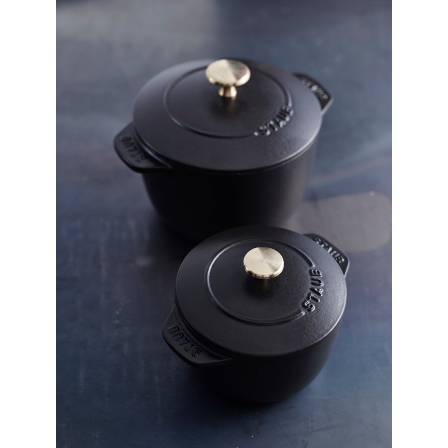 Staub La Cocotte Brter aus Gusseisen 16 cm/1.2 L, Schwarz