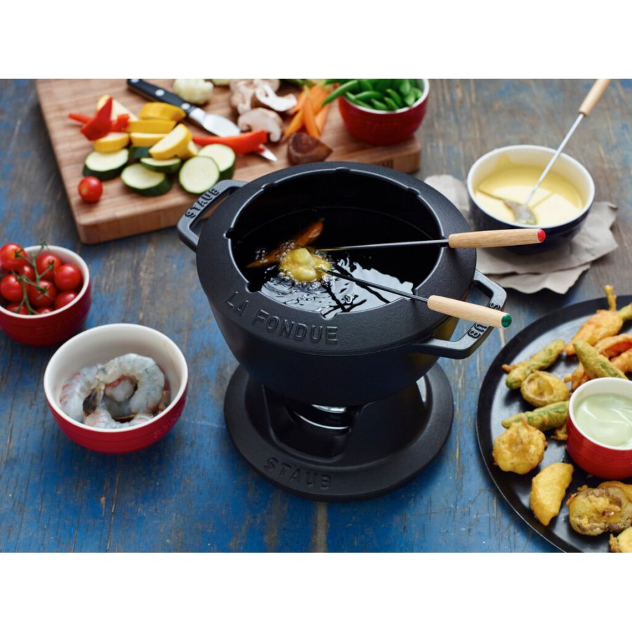 Staub Specialties Fondue-Set 20 cm, Schwarz