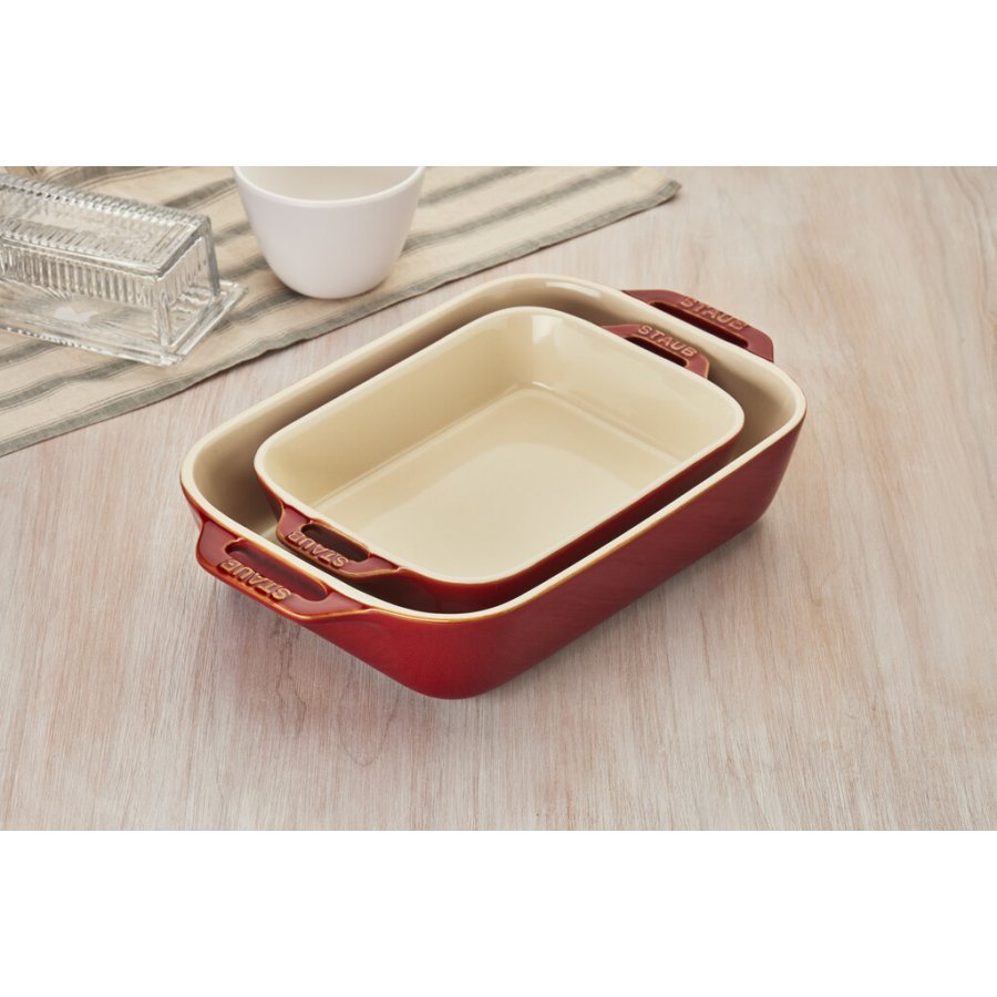 Staub Ceramic by Staub Ovnfast Fadss�t 2 stk, Kirseb�rr�d