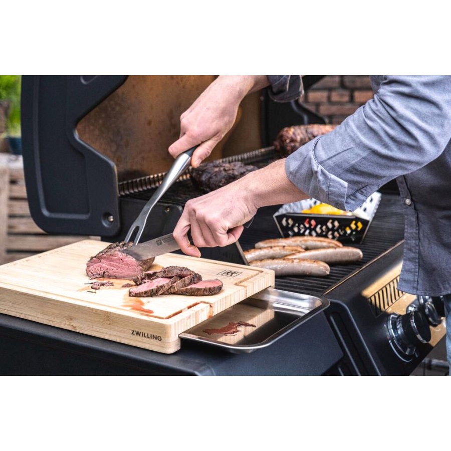 ZWILLING BBQ+ Schneidebrett mit Auffangschale 39x30 cm, Braun