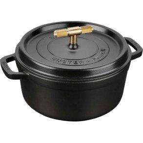 Staub La Cocotte Gusseisenpfanne 24 cm/3,8 L, Schwarz/Messing