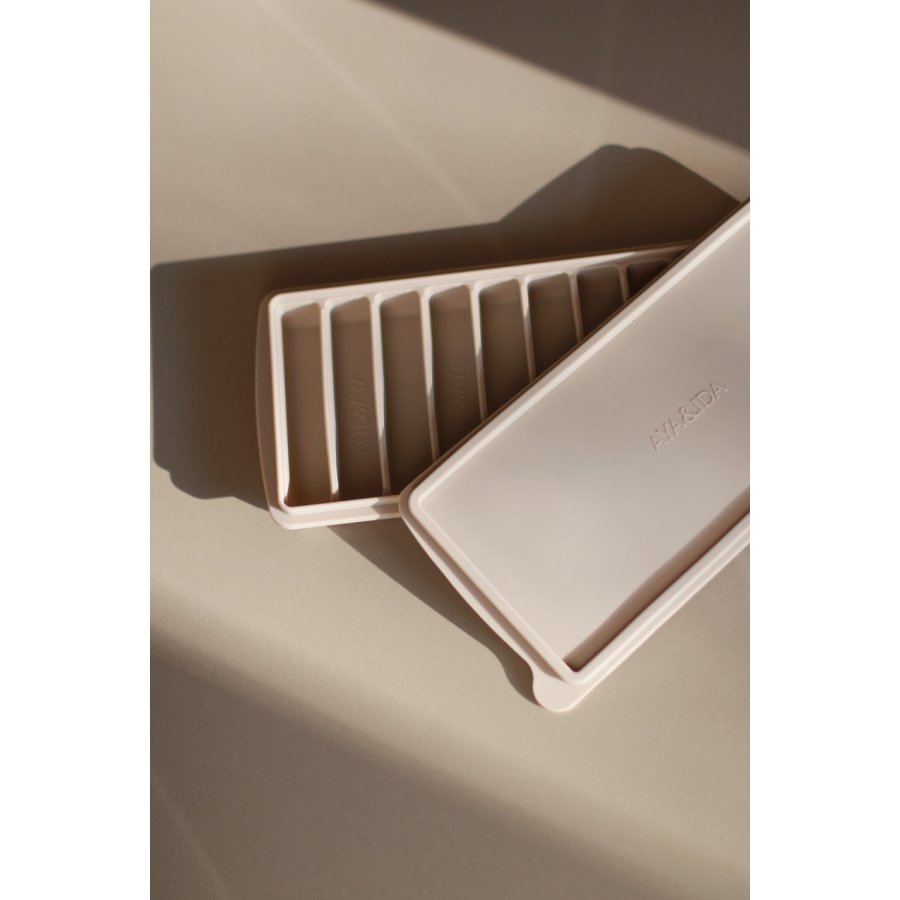 AYA&IDA Eisw�rfelform mit Deckel 11x23,5 cm, Cream Beige