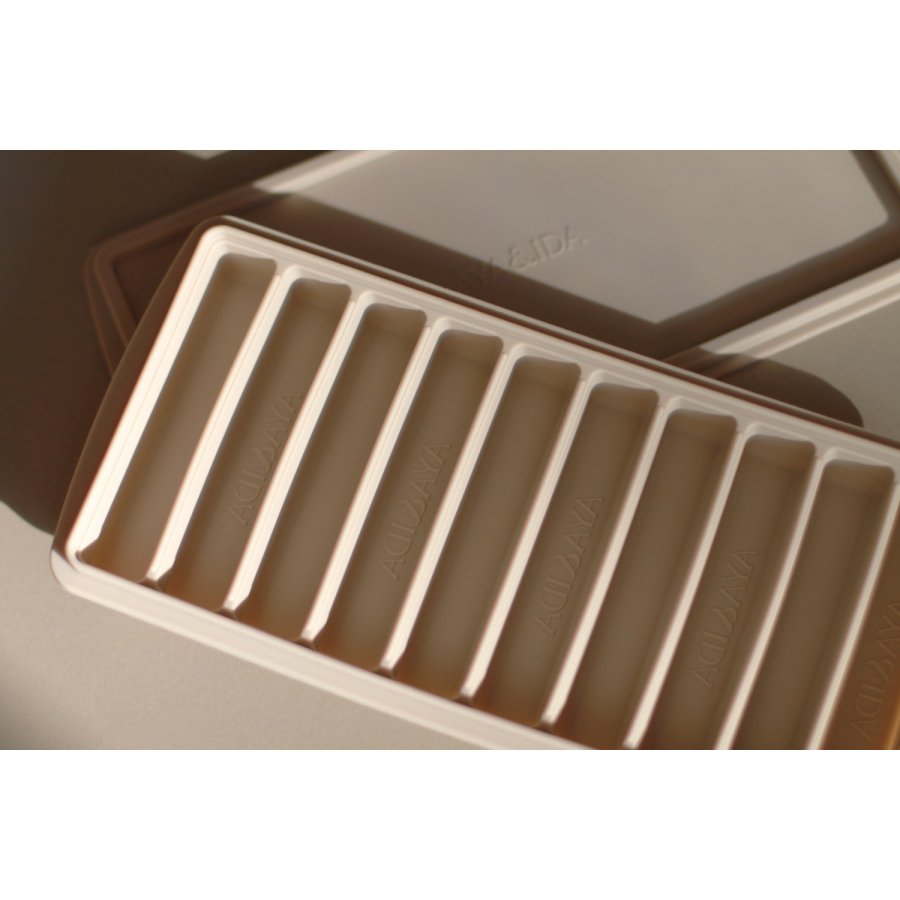 AYA&IDA Eisw�rfelform mit Deckel 11x23,5 cm, Cream Beige