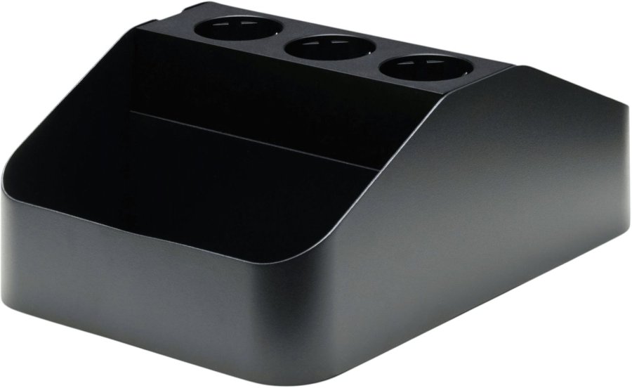 Pedestal Power Bar Tray Double 17x25 cm, Charcoal