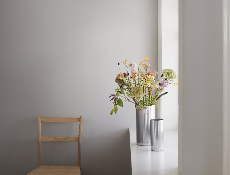 Georg Jensen Bernadotte Vase Mellem, Blankt Stl