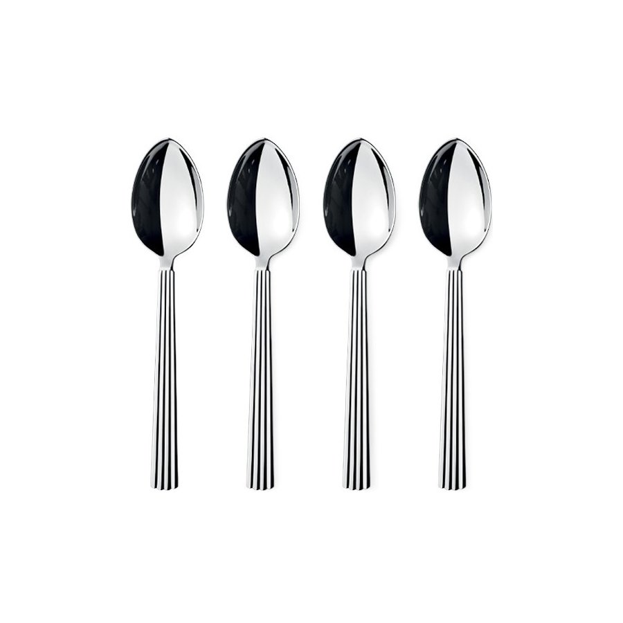 Georg Jensen Bernadotte Dessertlffel 4er Set, Stahl glnzend