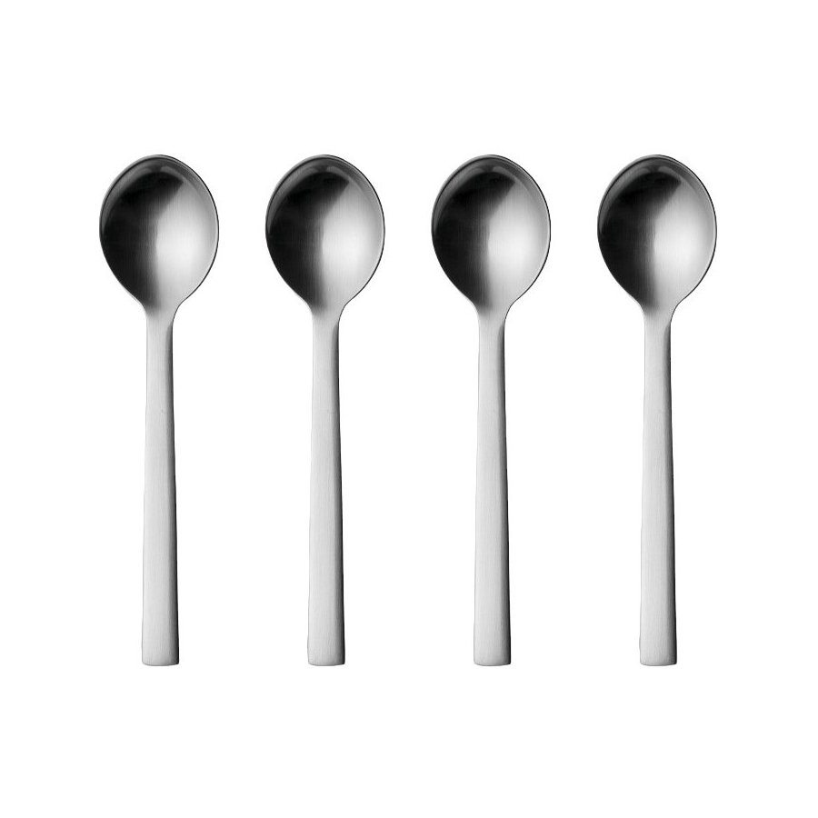 Georg Jensen New York Kaffeelöffel 4er Set, Stahl Matt