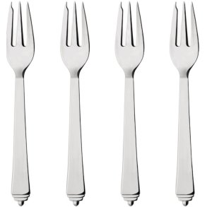 Georg Jensen Pyramide Kuchengabeln 4er Set, Blankstahl