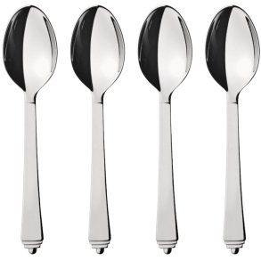 Georg Jensen Pyramide Dessertlffel 4er Set, Blankstahl