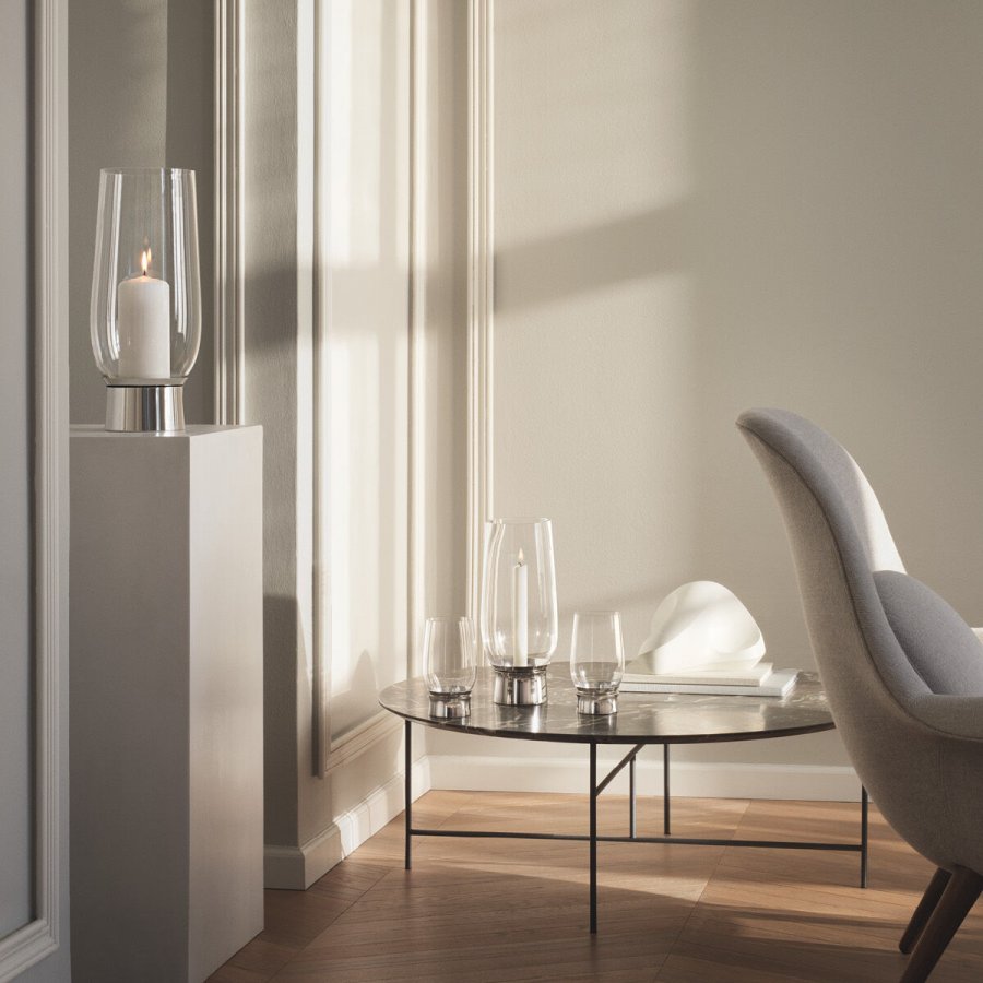 Georg Jensen Lumis Hurricane Lysestage Stor, Stl/Glas