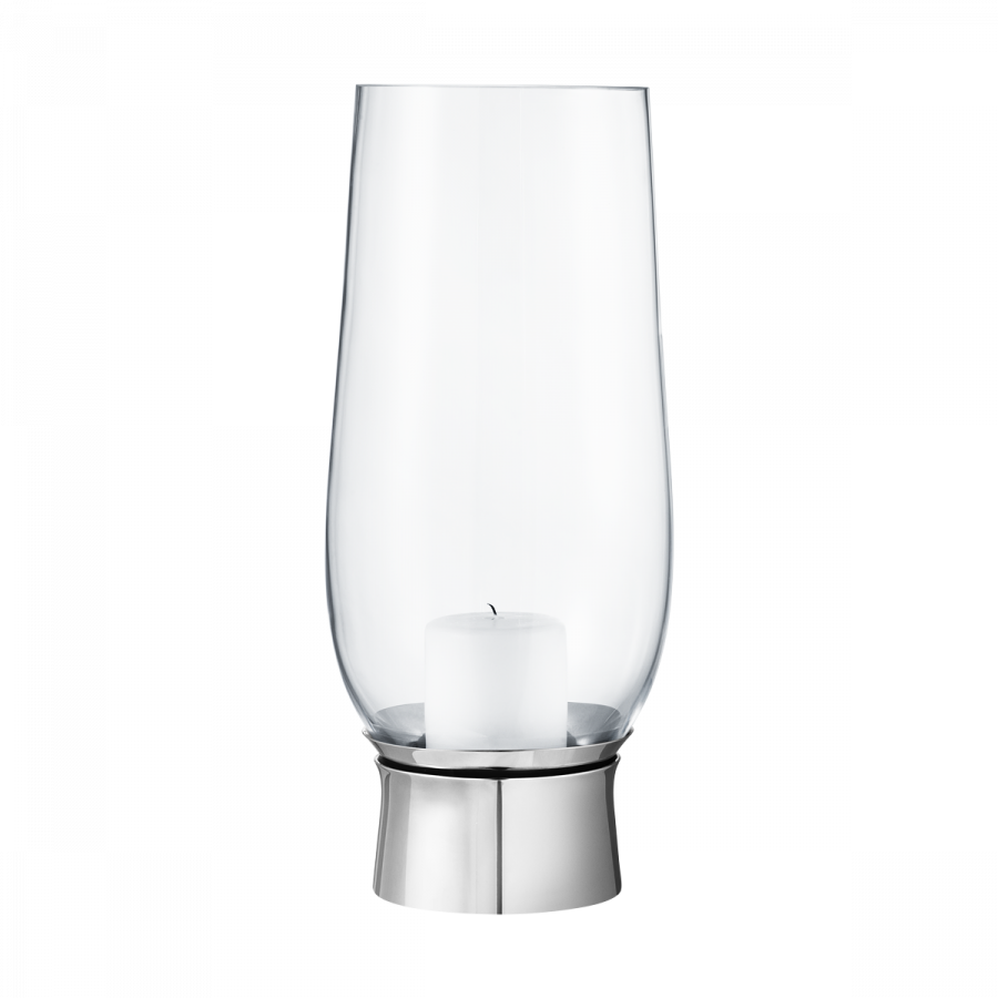Georg Jensen Lumis Hurricane Lysestage Stor, Stl/Glas