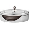 Georg Jensen Manhattan Untersetzer 4er Set. 12 cm, Leder/Stahl