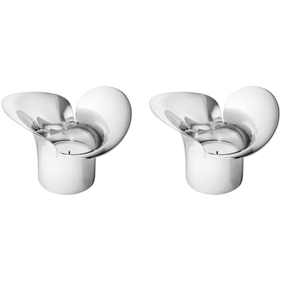 Georg Jensen Bloom Botanica Fyrfadsstage 2 stk. H7 cm, Stl