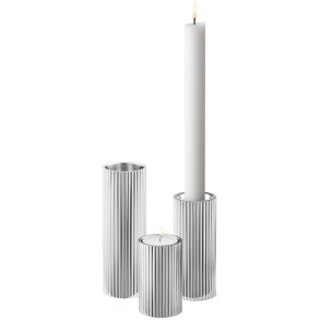 Georg Jensen Bernadotte Teelicht- und Kerzenhalter S/M/L 3er Set, Blankstahl