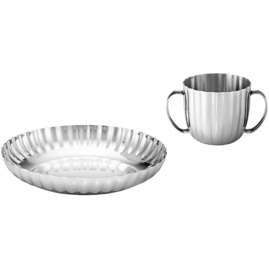 Georg Jensen Bernadotte Brnest 2 Dele, Blankt Stl