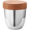 Georg Jensen Sky Raflebger inkl. 5 terninger, Lder og Blankt Stl
