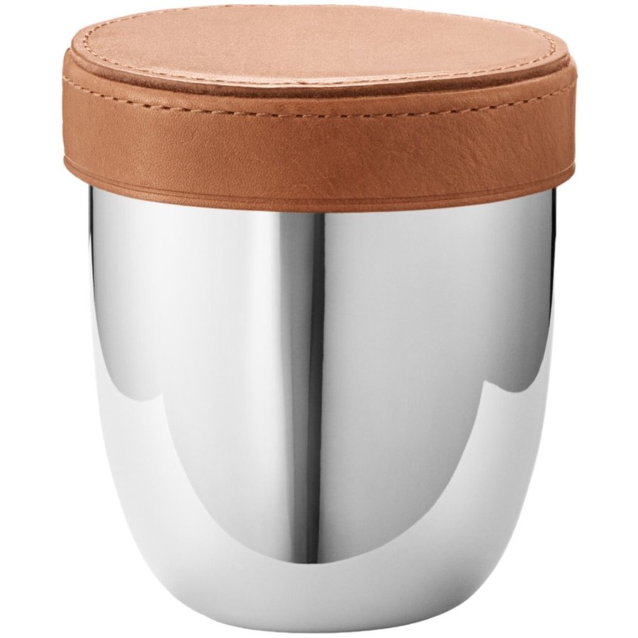 Georg Jensen Sky Raflebger inkl. 5 terninger, Lder og Blankt Stl