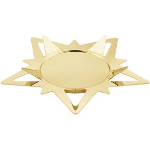 Georg Jensen Stern Stumpenkerzenhalter, Vergoldet