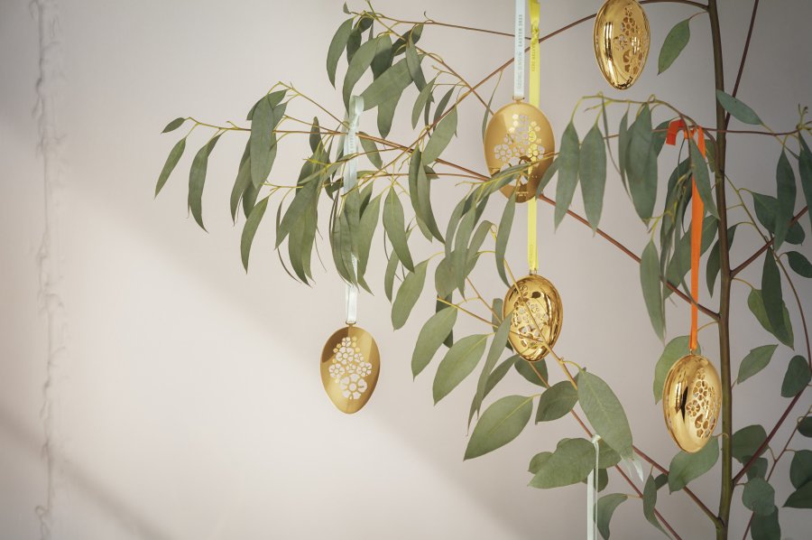 Georg Jensen Skalornamenter 2023 2 stk, Guldbelagt 