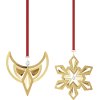 Georg Jensen Weihnachtsschmuck Set Engel & Schneeflocke 2er Set, 2024, Gold