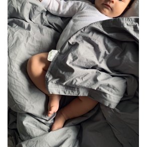 OMHU Percale Baby Sengesæt 70x100 cm, Lys Grå