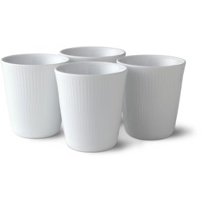 Royal Copenhagen Weiß Gerippt ThermosTasse 4er Set 29 cl
