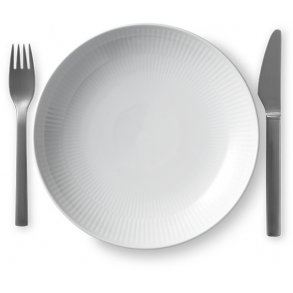Royal Copenhagen Hvid Riflet Moderne Tallerken 20 cm