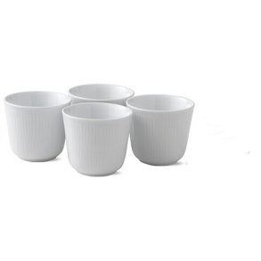 Royal Copenhagen Hvid Riflet Termokop 4 stk. 26 cl