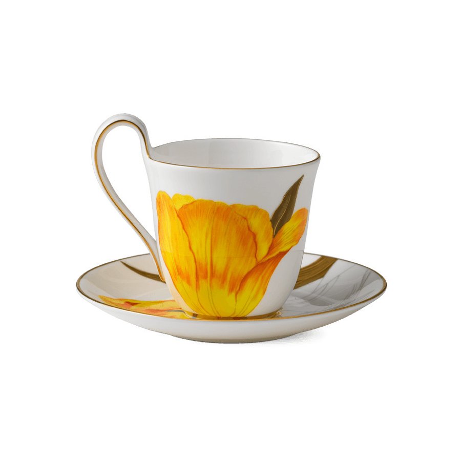 Royal Copenhagen Flora Hochhenkeltasse m. Unterteller 27 cl, Tulpe