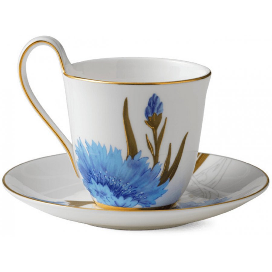 Royal Copenhagen Flora Hochhenkeltasse m. Untertasse 27 cl, Kornblume