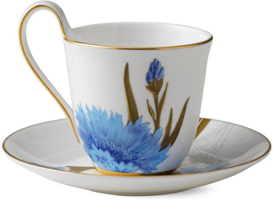 Royal Copenhagen Flora Hochhenkeltasse m. Untertasse 27 cl, Kornblume