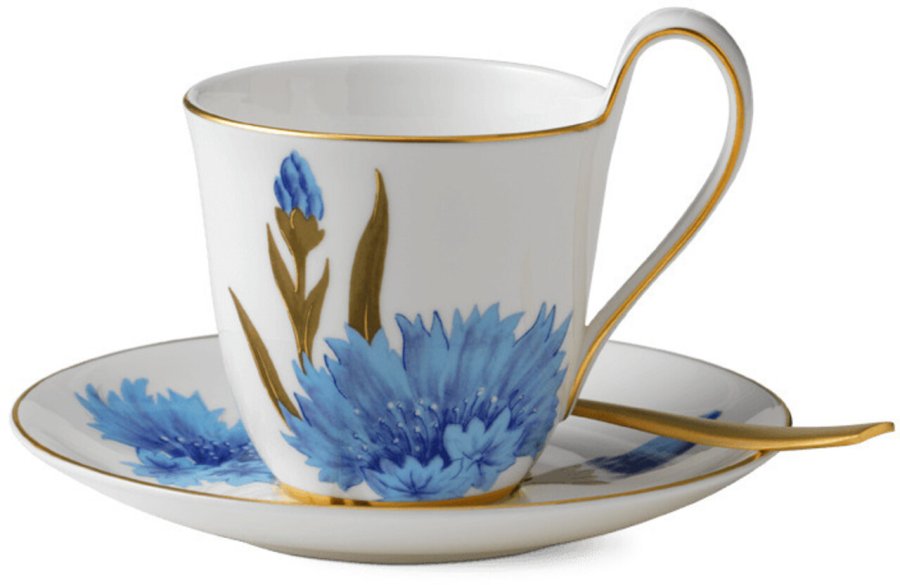 Royal Copenhagen Flora Hochhenkeltasse m. Untertasse 27 cl, Kornblume