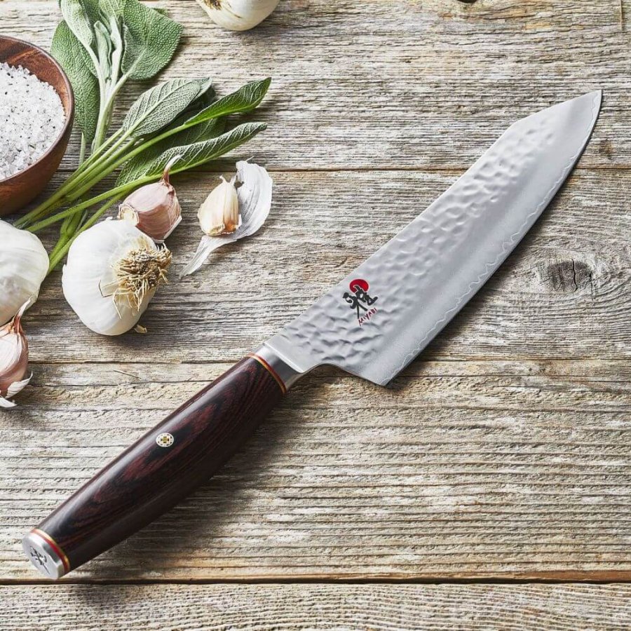 MIYABI 6000 MCT Rocking Santoku Messer 18 cm, Pakka-Baum