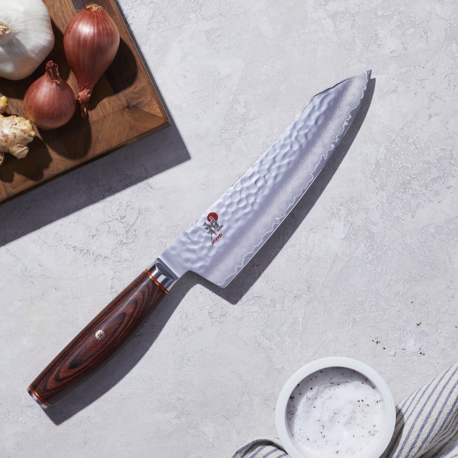 MIYABI 6000 MCT Rocking Santoku Messer 18 cm, Pakka-Baum