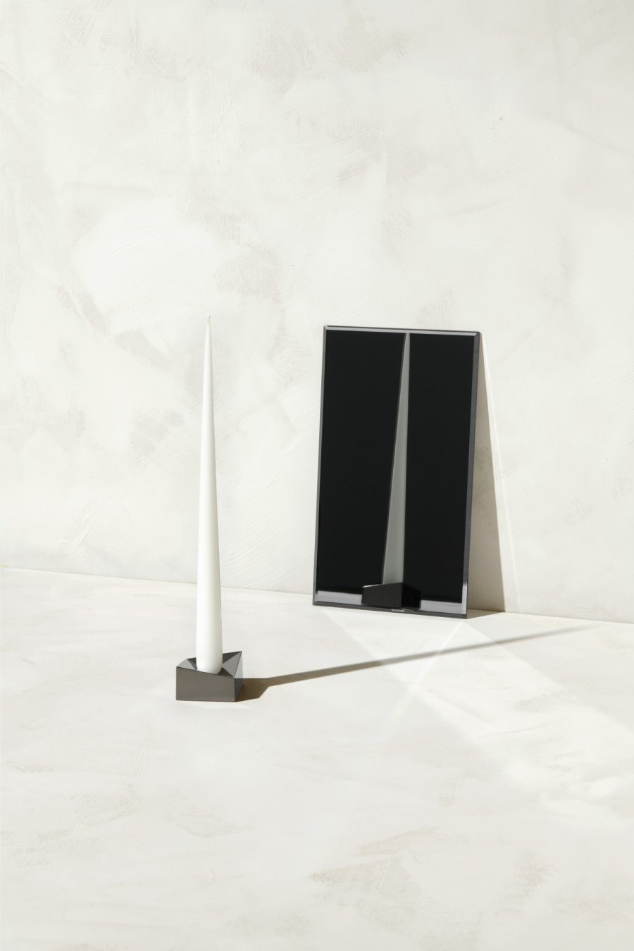 STOFF Nagel Reflect Kerzenhalter L, Schwarzes Chrom
