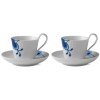 Royal Copenhagen Mega Blau Gerippt Tasse mit Untertasse 2er Set 25 cl