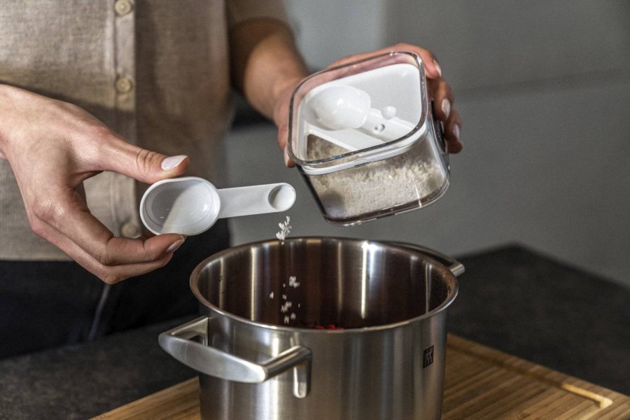 Zwilling Fresh & Save CUBE Indsats m. Måleske t. Opbevaringsboks 320 ml, 2S, 3S og 4S, Hvid