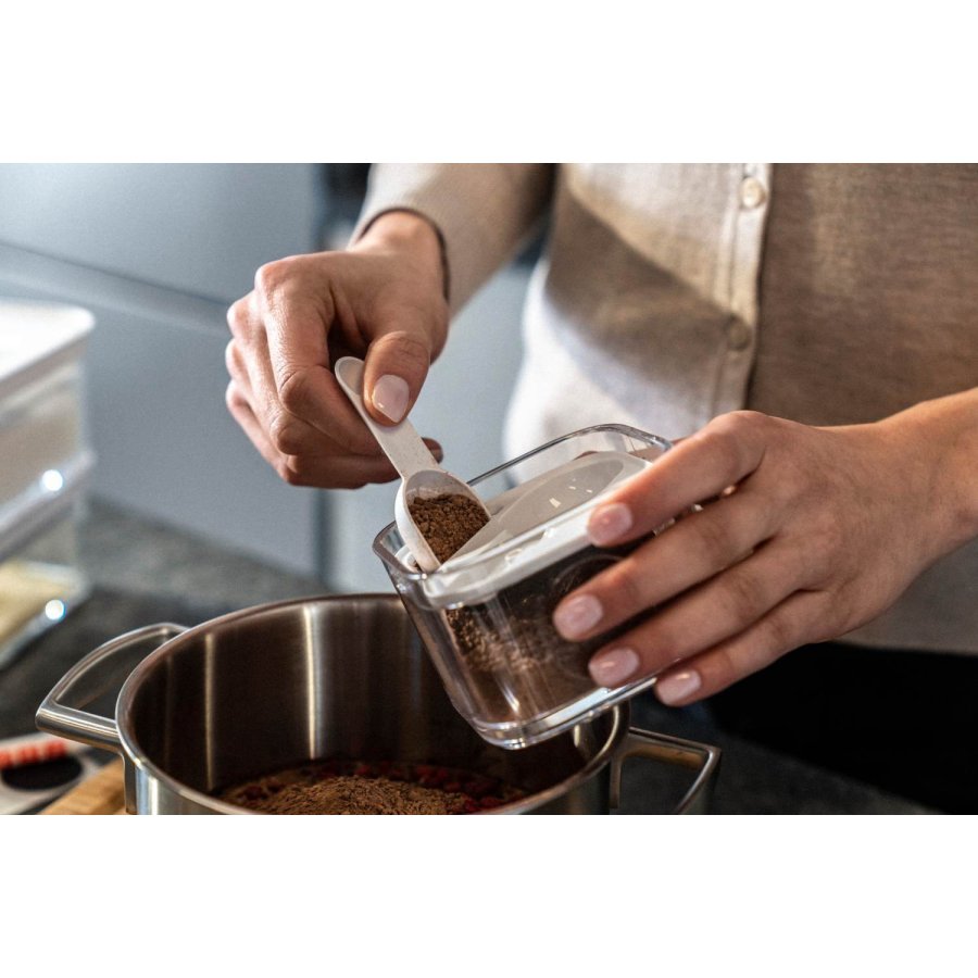 Zwilling Fresh & Save CUBE Indsats m. Måleske t. Opbevaringsboks 320 ml, 2S, 3S og 4S, Hvid