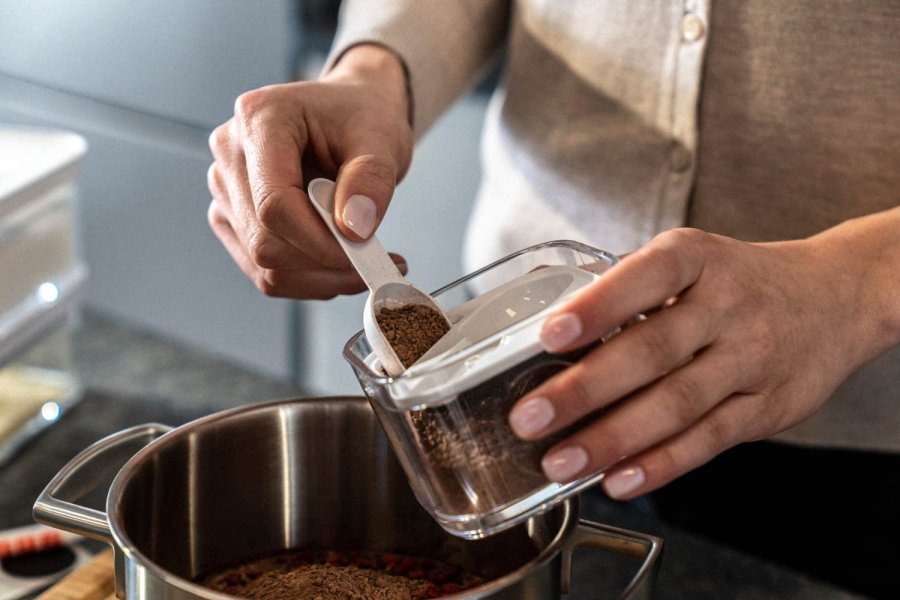 Zwilling Fresh & Save CUBE Indsats m. Måleske t. Opbevaringsboks 320 ml, 2S, 3S og 4S, Hvid
