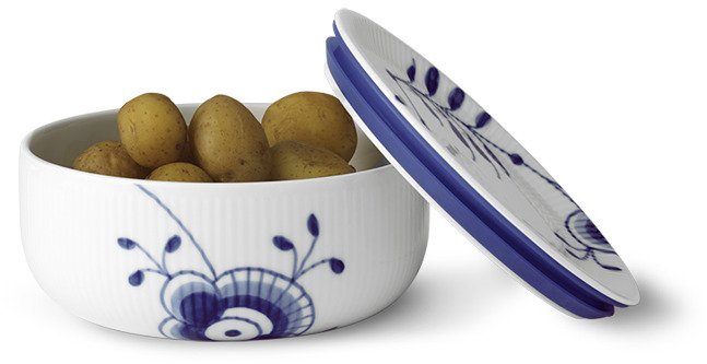 Royal Copenhagen Mega Blau Gerippt Vorratsdose  15 cm