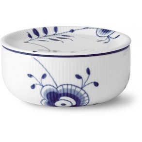 Royal Copenhagen Blå Mega Riflet Opbevaringskrukke 15 cm