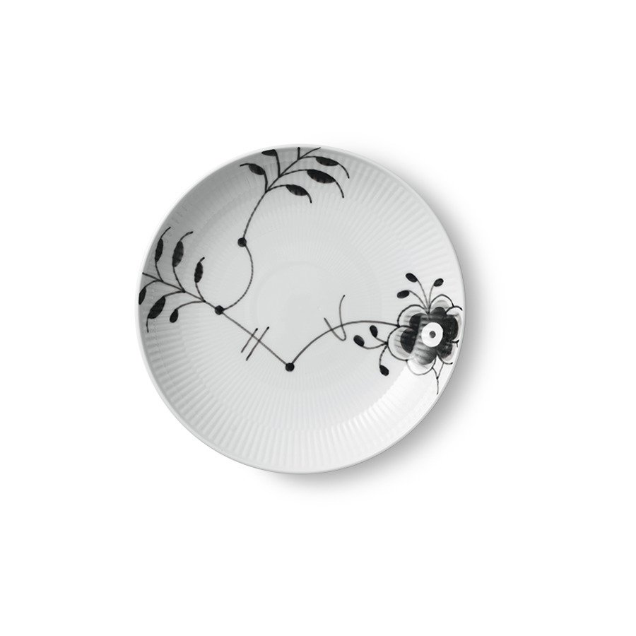 Royal Copenhagen Moderne Tallerken 20cm, Sort Mega Riflet