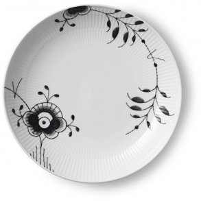 Royal Copenhagen Moderne Tallerken 25cm, Sort Mega Riflet
