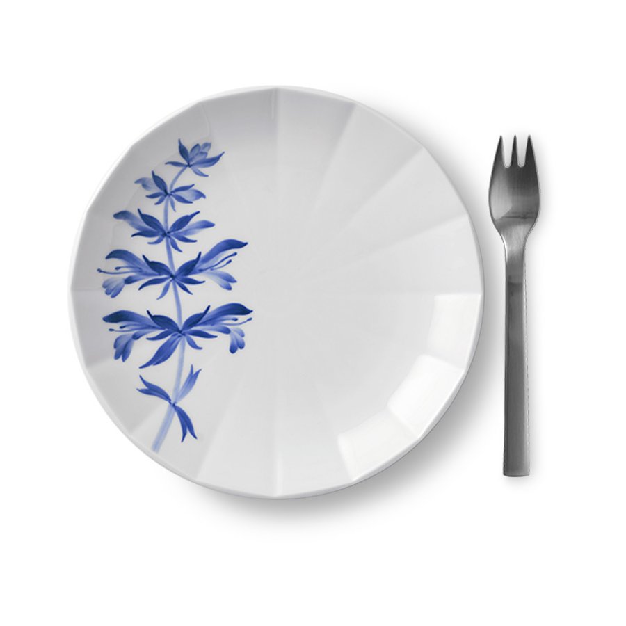 Royal Copenhagen Blomst Tallerken 19 cm, Salvie