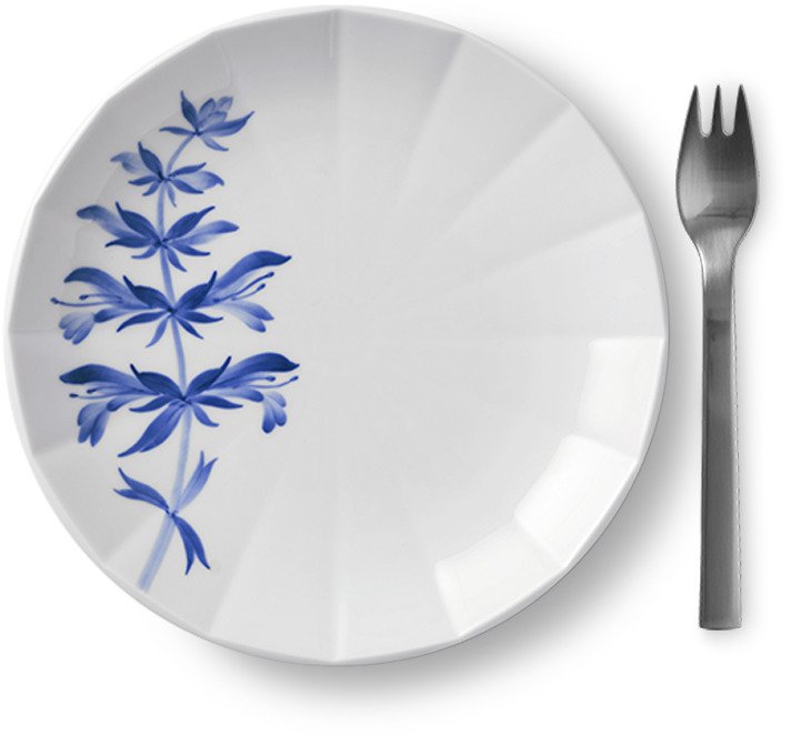 Royal Copenhagen Blomst Tallerken 19 cm, Salvie