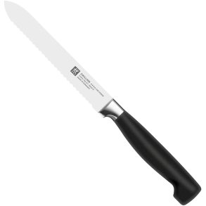Zwilling FOUR STAR Tomatkniv Bølgeskær 13 cm, Sort