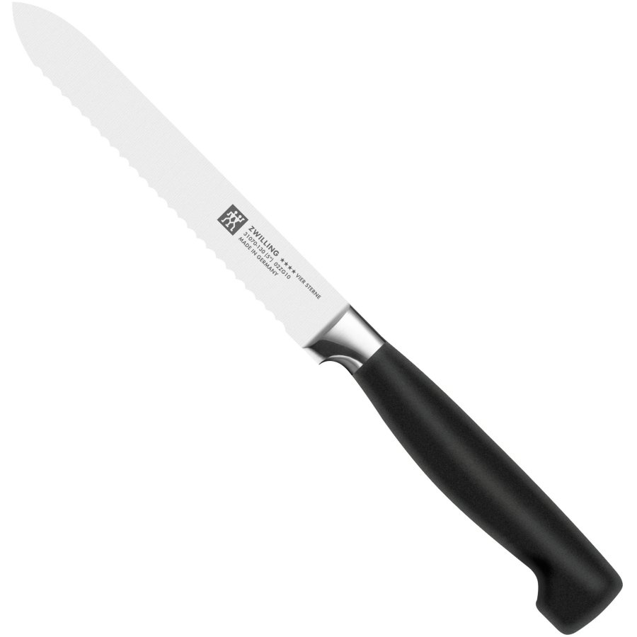 Zwilling Four Star Tomatenmesser Wellenschliff 13 cm, Schwarz