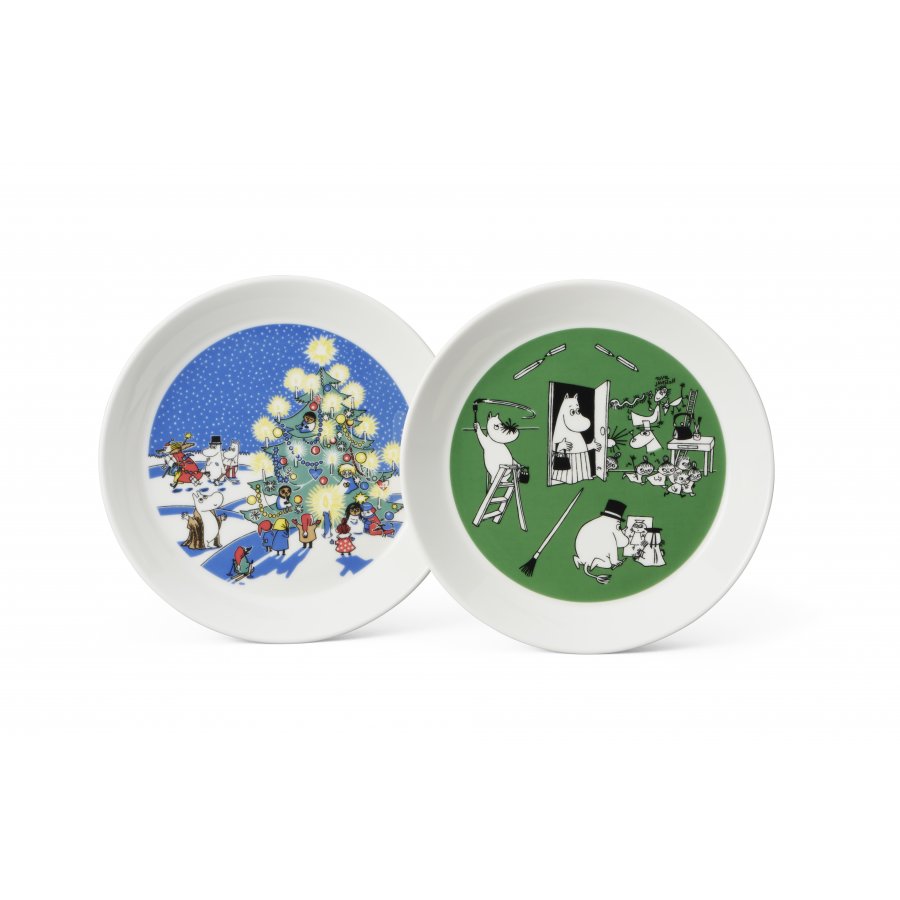 Moomin Arabia Mumin Teller-Set 19 cm, Zeichnung/Weihnachten